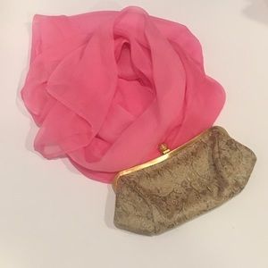 Petal pink silk scarf wrap shawl hijab turban NWT